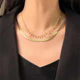 2 Layer Retro Simplicity Pearl Pendant Charm Necklace