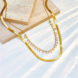 2 Layer Retro Simplicity Pearl Pendant Charm Necklace