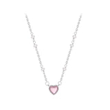 VENTFILLE Silver Heart Crystal Pearl Necklace Vintage J