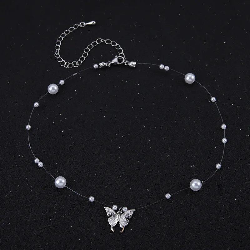 Butterfly Pendant Clavicle Chain Necklace