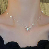 Butterfly Pendant Clavicle Chain Necklace