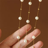 Minimalism Pearl Beading Pendant Short Clavicle Chain Necklace