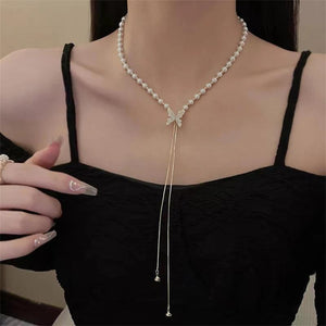 316L Stainless Steel Zircon Butterfly Pendant Necklace