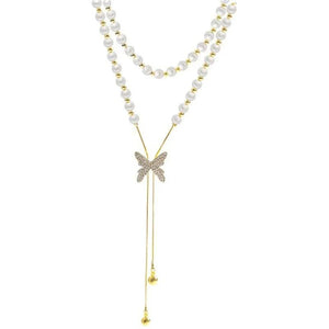 316L Stainless Steel Zircon Butterfly Pendant Necklace