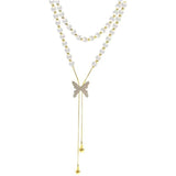 316L Stainless Steel Zircon Butterfly Pendant Necklace