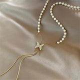 316L Stainless Steel Zircon Butterfly Pendant Necklace