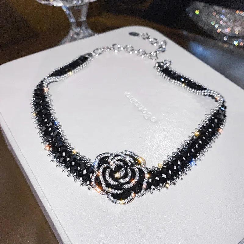 Pearl Flower Crystal Necklaces for Women