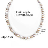 Baroque Pearl Necklace Vintage Freshwater Pearl Choker with Screw Buckle