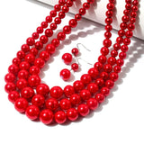 Multi-Layer Pearl Bead Chain Necklace for Women Wedding