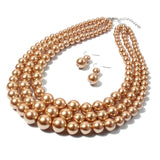 Multi-Layer Pearl Bead Chain Necklace for Women Wedding