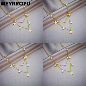 Heart Shape Pearl Pendant Necklace Women Birthday Gift