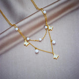 Heart Shape Pearl Pendant Necklace Women Birthday Gift