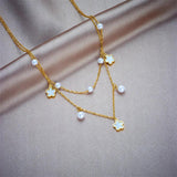 Heart Shape Pearl Pendant Necklace Women Birthday Gift