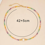 Natural Pearl Stainless Steel Choker Necklace Rainbow Pendant
