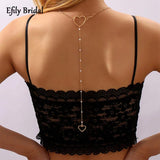 Efily Love Heart Pendant Backdrop Necklace Wedding Dress Accessories