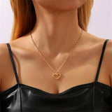 Efily Love Heart Pendant Backdrop Necklace Wedding Dress Accessories