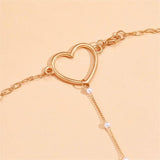 Efily Love Heart Pendant Backdrop Necklace Wedding Dress Accessories