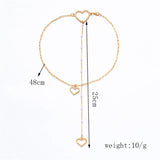 Efily Love Heart Pendant Backdrop Necklace Wedding Dress Accessories