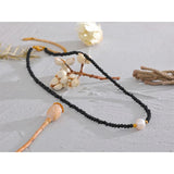Crystal Beads Chain Pearl Collar Necklace for Women
