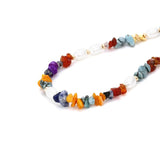 Mixed Colors Natural Stone Pearl Necklace for Women