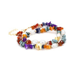 Mixed Colors Natural Stone Pearl Necklace for Women