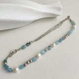 Freshwater Pearl Crystal Necklace Baroque Stone Pendant
