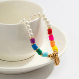 Polymer Clay Pearl Chain Necklace for Women Wedding Bride Boho Shell Pendant