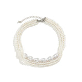 Goth Multilayer Pearl Choker Necklace Women Banquet Jewelry Wed Accessory