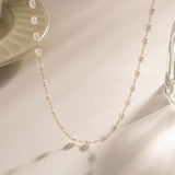 Vintage Pearl Beaded Chain Necklace Romantic Jewelry