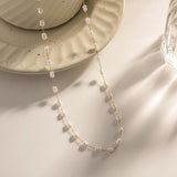Vintage Pearl Beaded Chain Necklace Romantic Jewelry