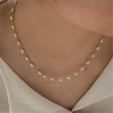Vintage Pearl Beaded Chain Necklace Romantic Jewelry