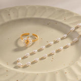 Vintage Pearl Beaded Chain Necklace Romantic Jewelry