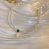 French Double Layer Sense Palace Retro Light Niche Pearl Necklace Female