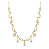 Kpop Pearl Choker Necklace Double Layer Chain Pendant For Women Jewelry