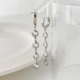 Stainless Steel Cubic Zirconia Long Earrings