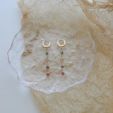 Stainless Steel Cubic Zirconia Long Earrings