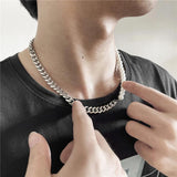 Pearl Beads Stainless Steel Necklace Men Punk Chains Jewelry