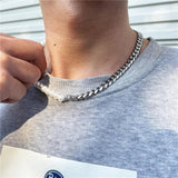 Pearl Beads Stainless Steel Necklace Men Punk Chains Jewelry