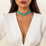 Vintage Pearl Choker Necklace for Women Goth Rhinestone Chain