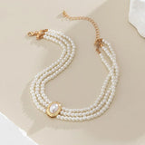Vintage Pearl Choker Necklace for Women Goth Rhinestone Chain