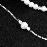 Simulated Pearl Backdrop Necklaces Back Chain Jewelry For Women