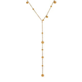 Stainless Steel Bead Pendant Necklace Minimalist Metal Collar Jewelry