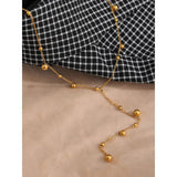 Stainless Steel Bead Pendant Necklace Minimalist Metal Collar Jewelry