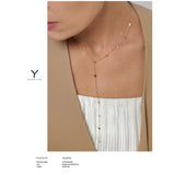 Stainless Steel Bead Pendant Necklace Minimalist Metal Collar Jewelry