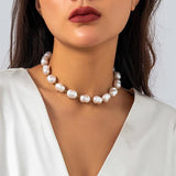 Vintage Pearl Bead Choker Necklace for Women