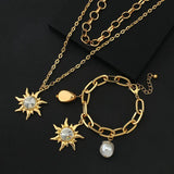 Crystal Sun Pendant Choker Necklace for Women