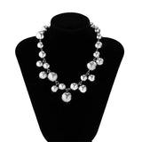 Vintage Acrylic Pearls Bead Necklace Clavicle Chain Women's Pendant Necklace