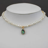 Abalone Pendant Necklace Choker Freshwater Pearl Chain Collar Necklace Women