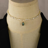 Abalone Pendant Necklace Choker Freshwater Pearl Chain Collar Necklace Women