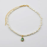 Abalone Pendant Necklace Choker Freshwater Pearl Chain Collar Necklace Women